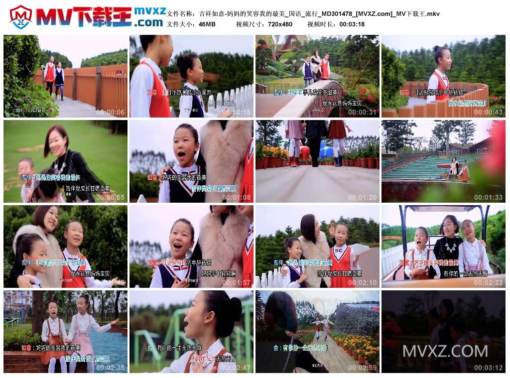 吉祥如意-妈妈的笑容我的最美_国语_流行_MD301478
